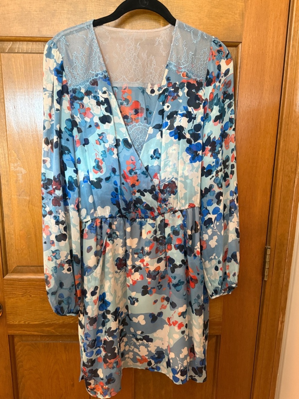 BCBGMaxAzria Light Blue Floral Print Dress